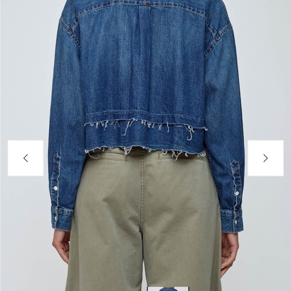 NWT! This season’s Moussy Vintage Blue Denim Tiered Leipsic Top - Picture 6 of 7